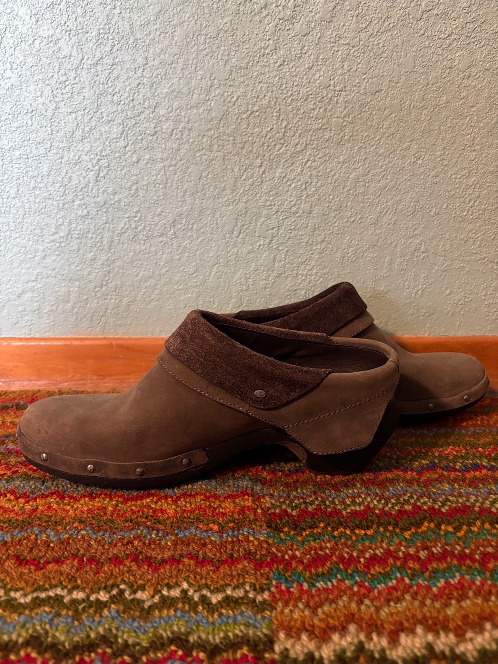 Merrell Grey Slip-On Drizzle Leather Mule Clogs, Women’s size 10 - like new - Picture 5 of 8